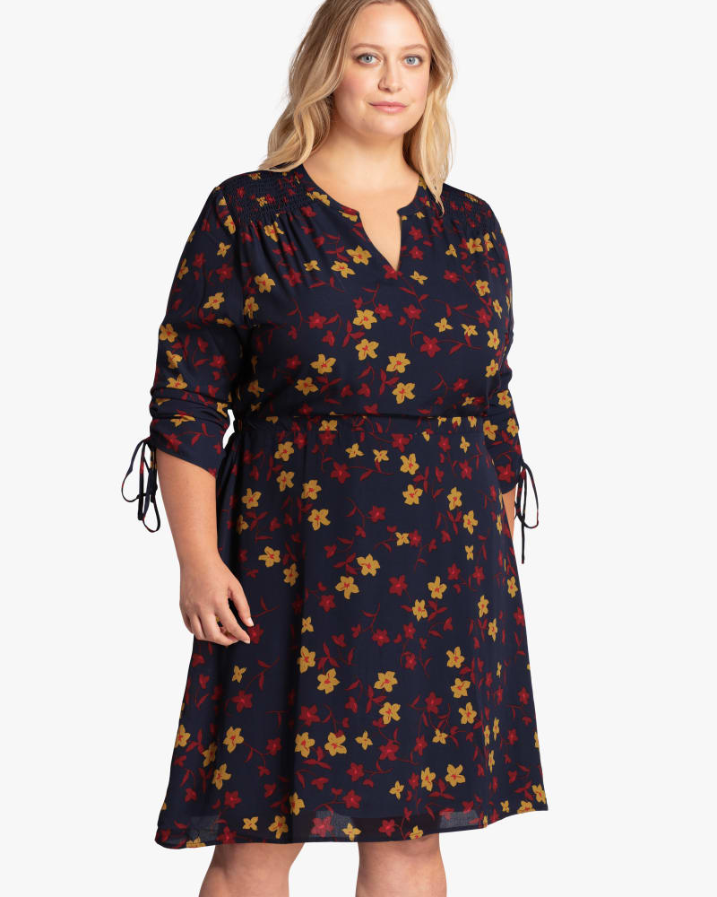 Front of plus size Keene Ruched Sleeve Dress  by Molly&Isadora | Dia&Co | dia_product_style_image_id:117985